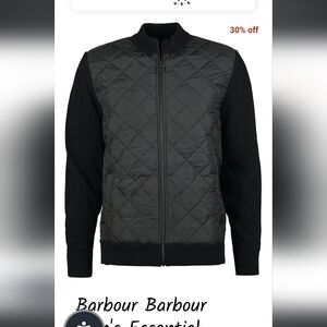 Barbour Men's Essential Diamond Quilt Zip Through Black